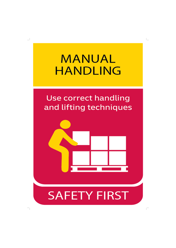 DHL Safety First Sign - Manual Handling