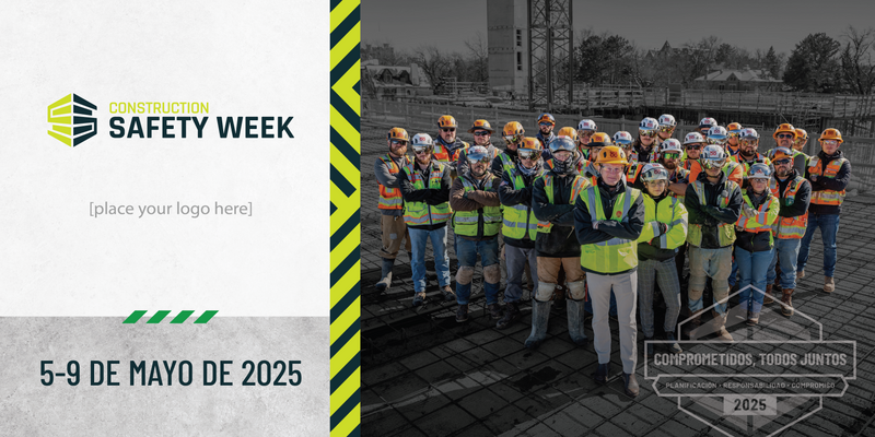 Construction Safety Week 2025 6' x 3' Jobsite Banner - Custom Logo