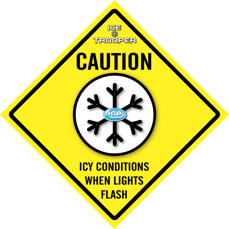 US Highway Style Ice Hazard Flashing LED Safety Sign - Ice Trooper