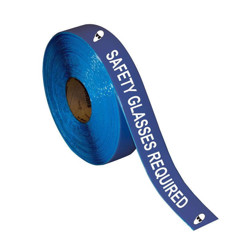 Superior Mark® Floor Tape, 2'' x 100', SAFETY GLASSES REQUIRED