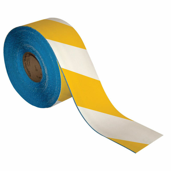 Superior Mark® Floor Tape, 4'' x 100' Hazard Stripe