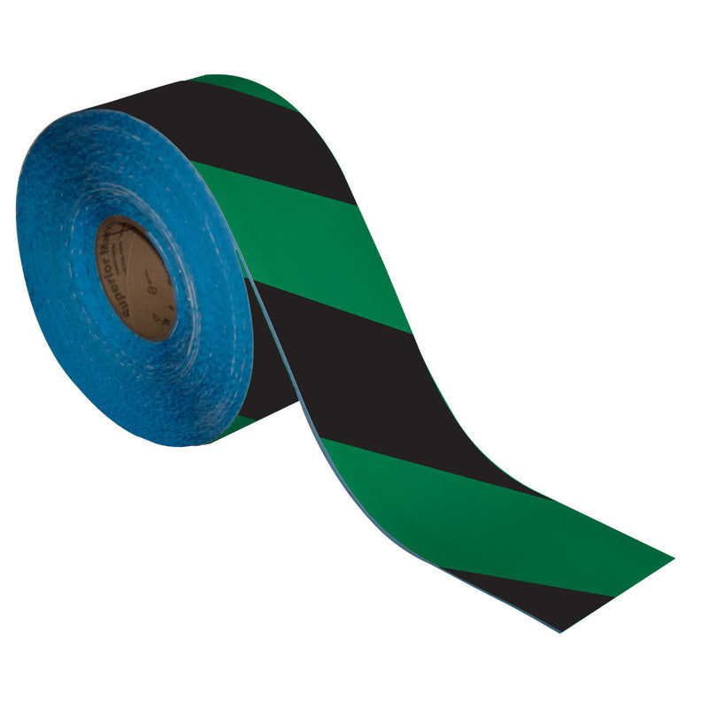 Superior Mark® Floor Tape, 4'' x 100' Hazard Stripe