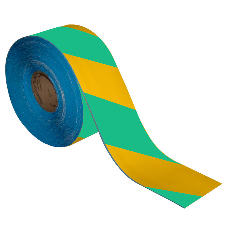 Superior Mark® Floor Tape, 4'' x 100' Hazard Stripe