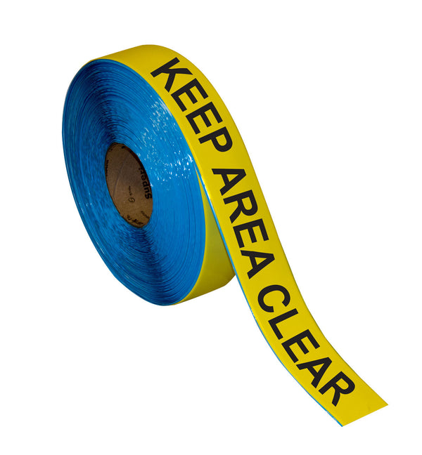 Superior Mark® Floor Tape, 4'' x 100', KEEP AREA CLEAR