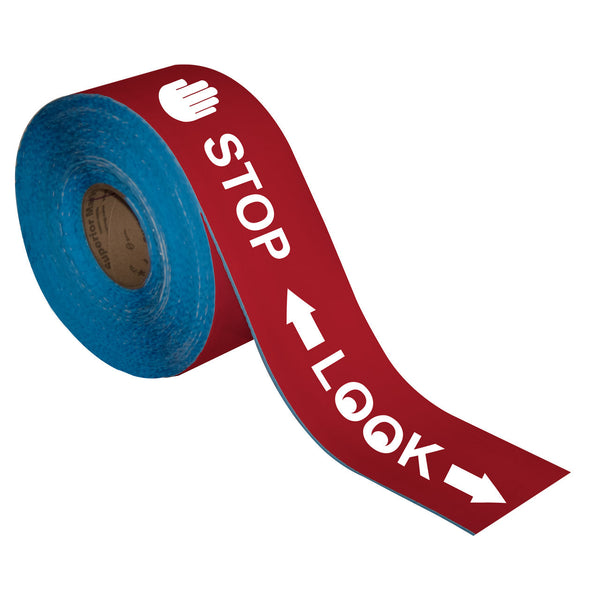 Superior Mark® Floor Tape, 4'' x 100', STOP LOOK