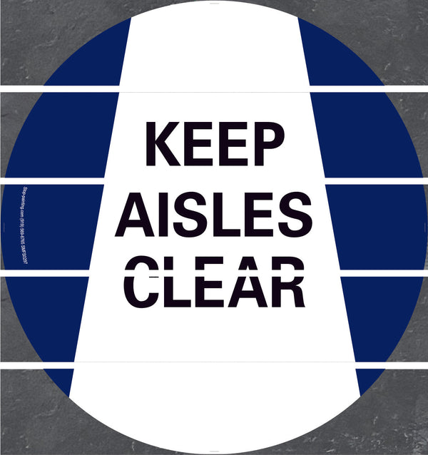 Floor Sign, Rubber, Keep Aisles Clear, 17.5"