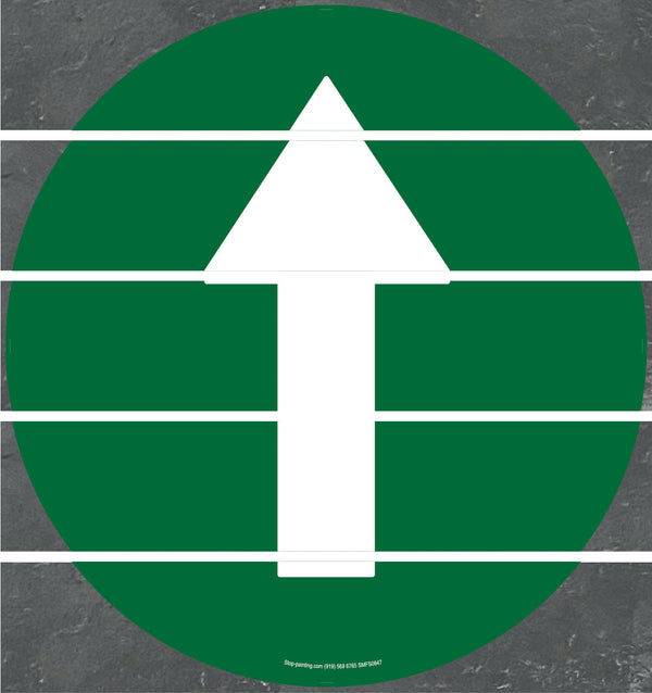 Floor Sign, Superior Mark,  Green Directional Arrow, 17.5"