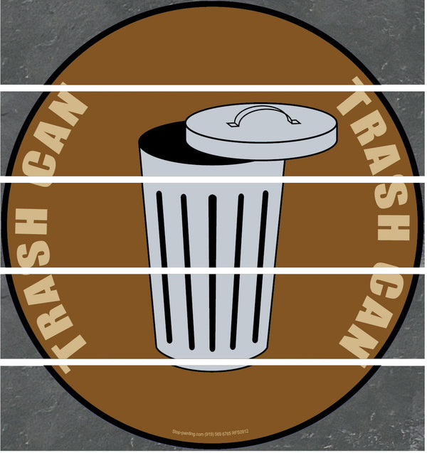 Superior Mark Brown Trash Can Sign 17.5"