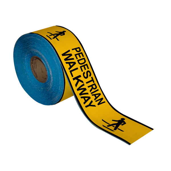 Superior Mark® Floor Tape, 4'' x 100', PEDESTRIAN WALKWAY