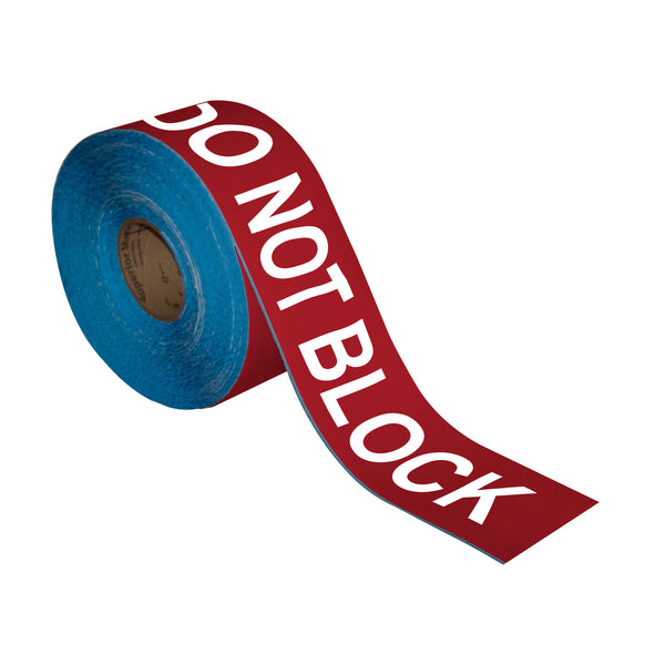 Superior Mark® Floor Tape, 4'' x 100'', FIRE HOSE DO NOT BLOCK