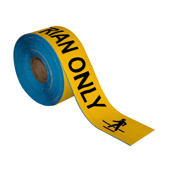 Superior Mark® Floor Tape, 4'' x 100', PEDESTRIANS ONLY