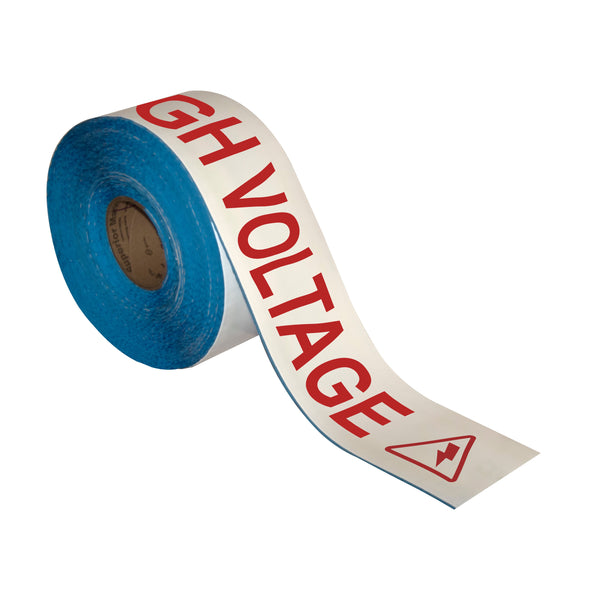 Superior Mark® Floor Tape, 4'' x 100', DANGER HIGH VOLTAGE