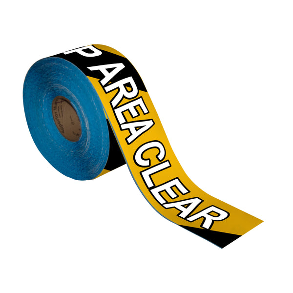 Superior Mark® Floor Tape, 4'' x 100', KEEP AREA CLEAR Hazard