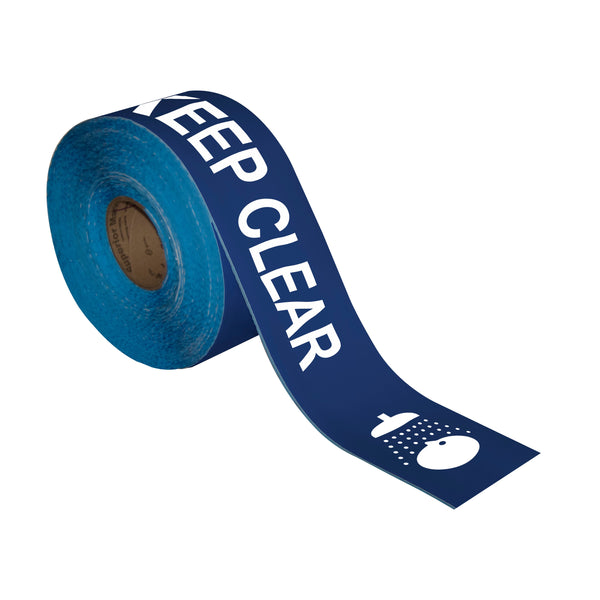 Superior Mark® Floor Tape, 4'' x 100', EYE WASH KEEP CLEAR