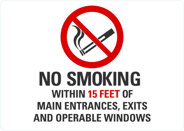 No Smoking Within 15ft Sign