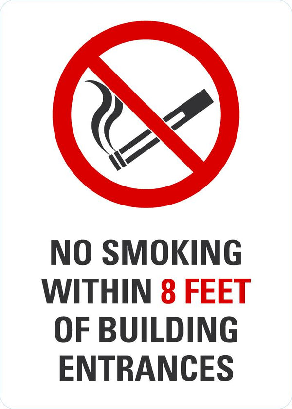 No Smoking Within 8ft Sign