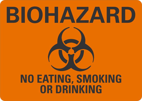 BIOHAZARD No Eating, Smoking Or Drinking Sign