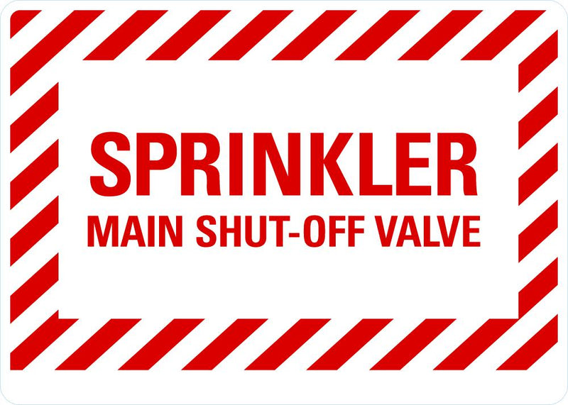 Sprinkler Main Shut-Off Valve Sign