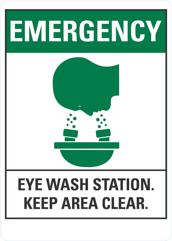 EMERGENCY Eye Wash Station Sign LCU1-0174-NP_10x14