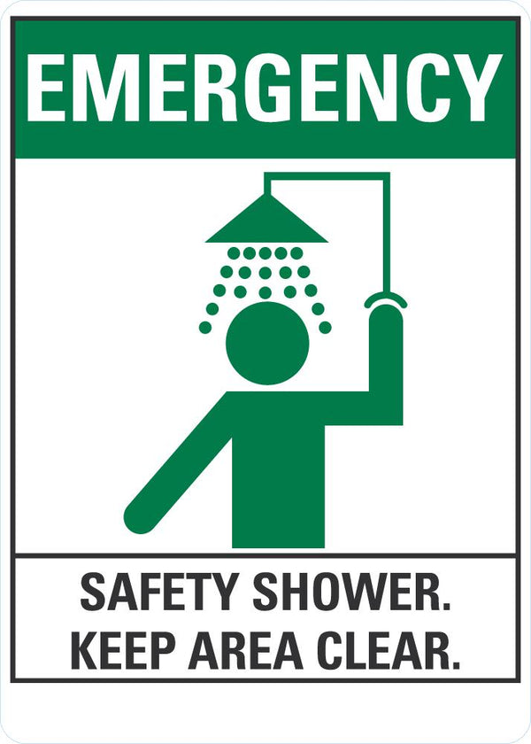 EMERGENCY Safety Shower Sign