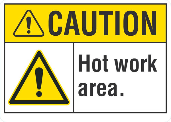 CAUTION Hot Work Area Sign