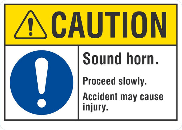 CAUTION Sound Horn Sign