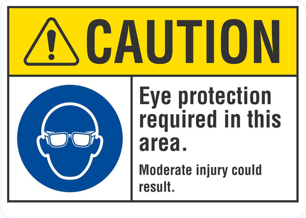 CAUTION Eye Protection Required In This Area Sign