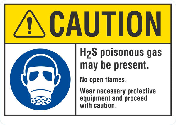 CAUTION Poisonous Gas Might Be Present Sign