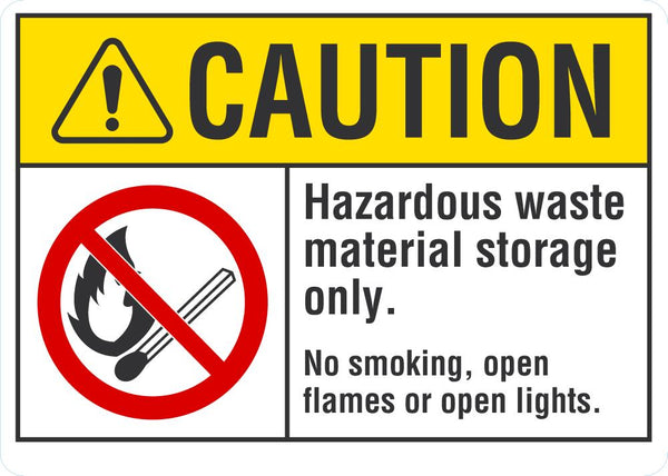 CAUTION Hazardous Waste Material Storage Only Sign