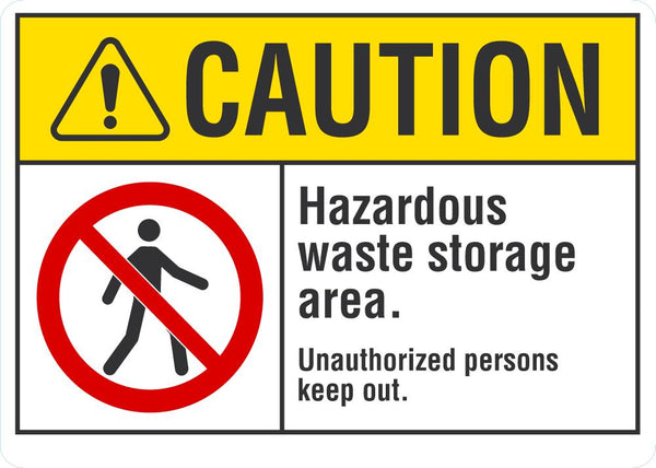 CAUTION Hazardous Waste Storage Area Sign