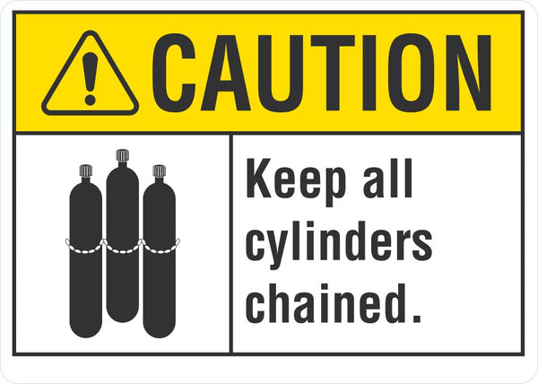 CAUTION Keep All Cylinders Chained Sign