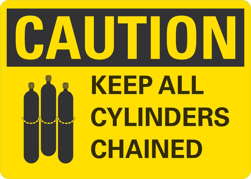 CAUTION Keep All Cylinders Chained Sign