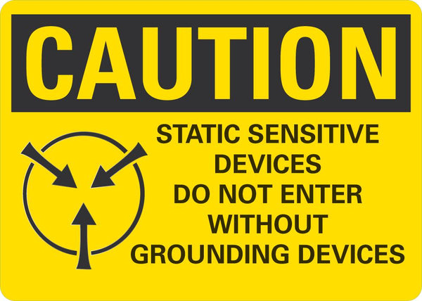 CAUTION Static Sensitive Devices Sign