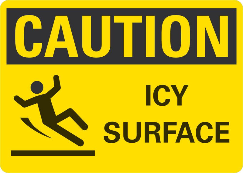 CAUTION Icy Surface Sign