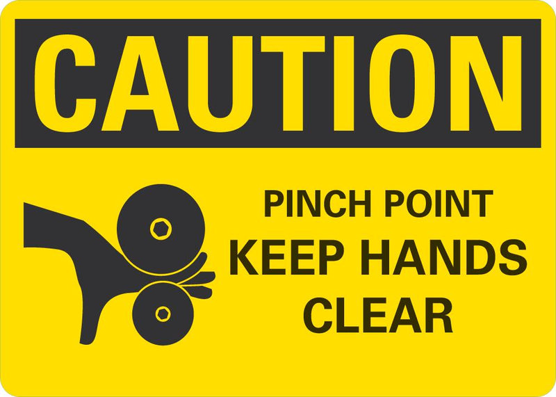 CAUTION Pinch Point Keep Hands Clear Sign