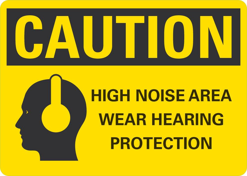 CAUTION High Noise Area, Wear Hearing Protection Sign