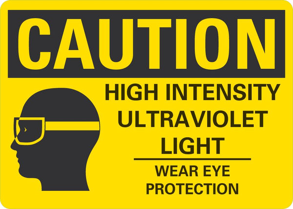 CAUTION High Intensity Ultraviolet Light Sign