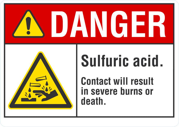 DANGER Sulfuric acid Sign