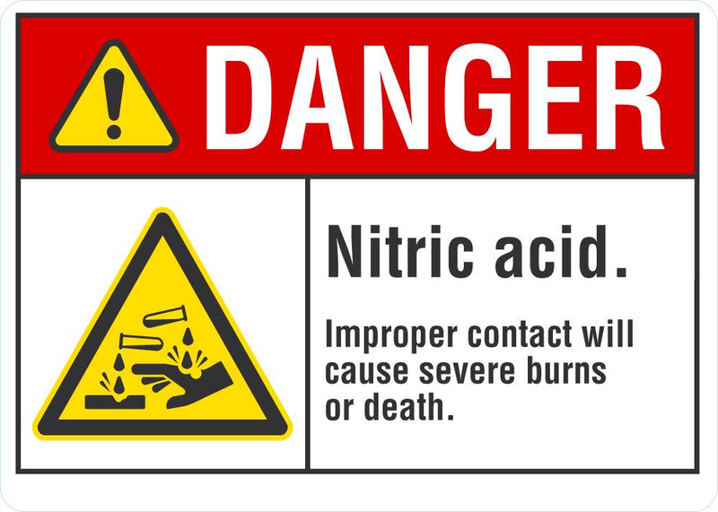 DANGER Nitric Acid Sign