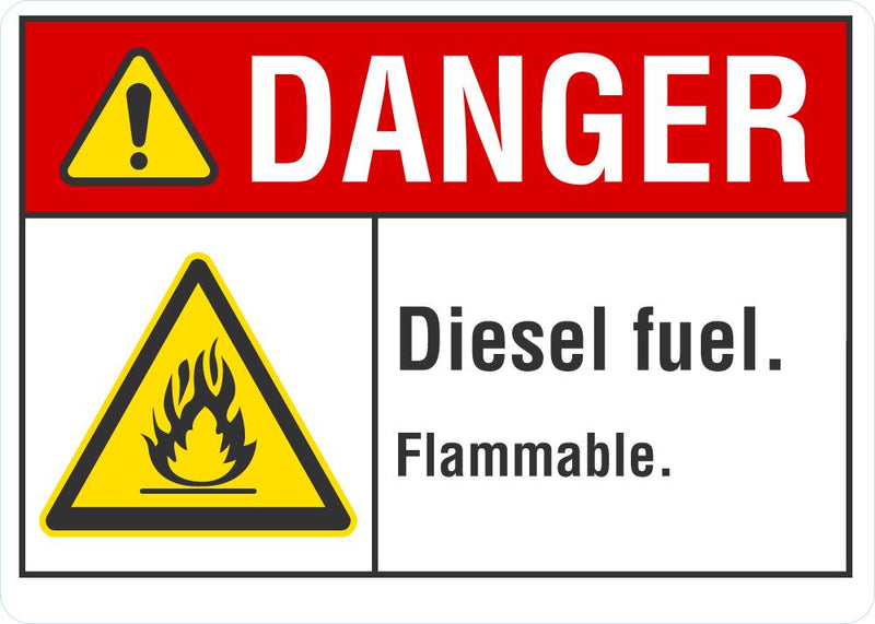 DANGER Diesel Fuel Sign