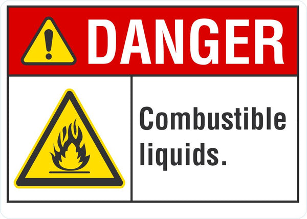 DANGER Combustible Liquids Sign