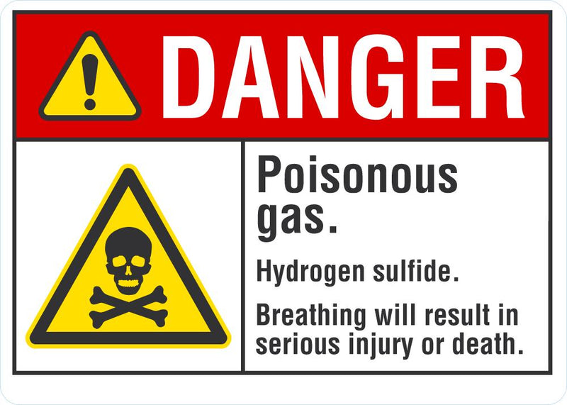 DANGER Poisonous Gas Sign LCU4-0032-NA_10X7