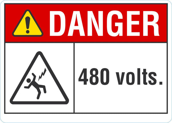 DANGER 480 Volts Sign