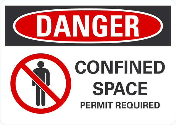 DANGER Confined Space Permit Required Sign