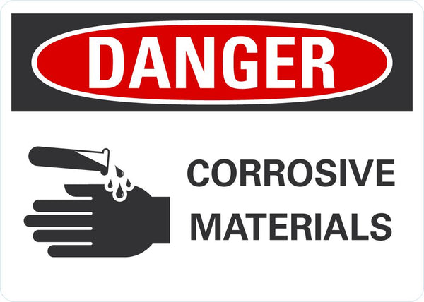 DANGER Corrosive Materials Sign