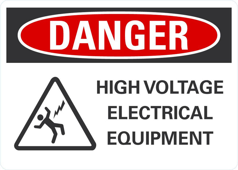 DANGER High Voltage Electrical Equipment Sign