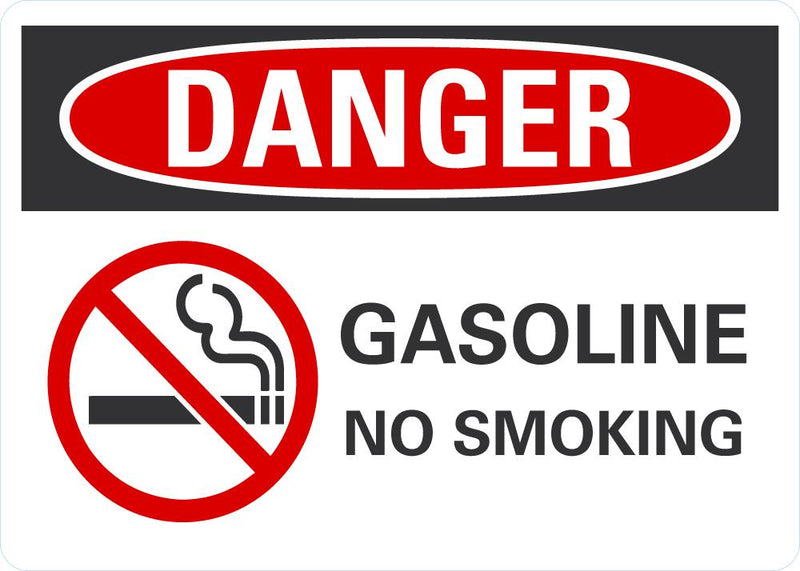 DANGER Gasoline No Smoking Sign