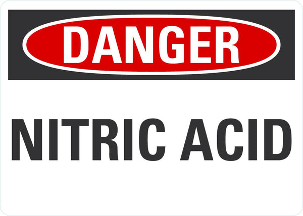 DANGER Nitric Acid Sign