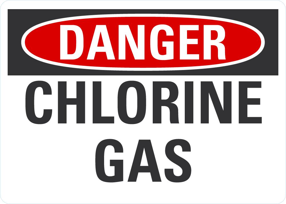 DANGER Chlorine Gas Sign