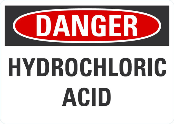 DANGER Hydrochloric Acid Sign